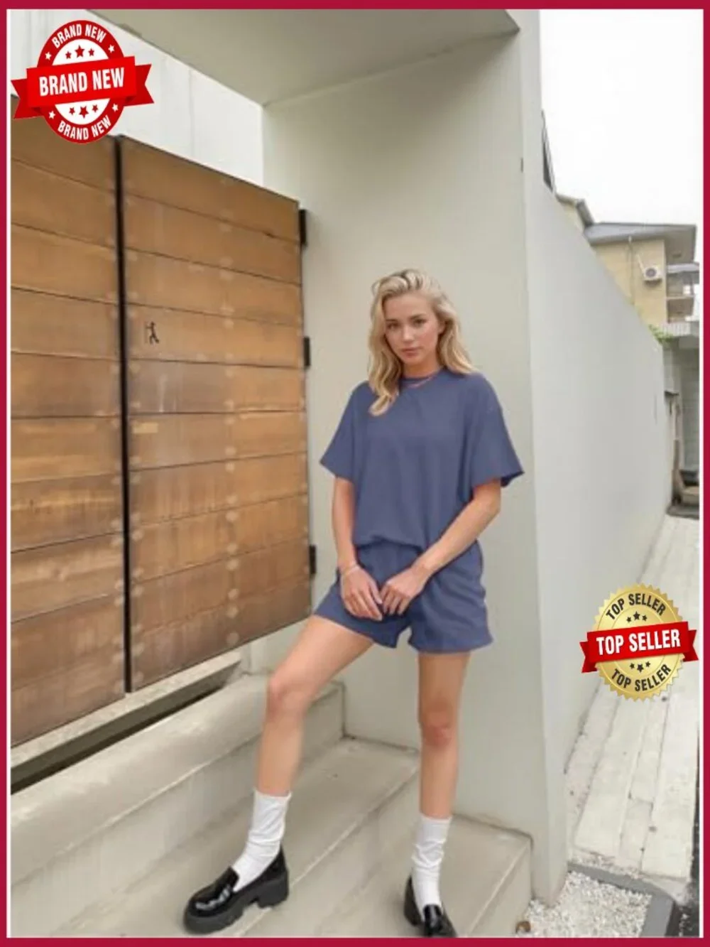 Women 2 Piece Shorts Set Ribbed Lounge Matching Sets